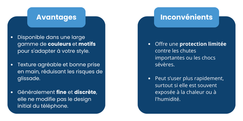 Avantages & Inconvénients - coque silicone